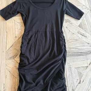 Athleta Black Stretch Fitted Midi Dress
